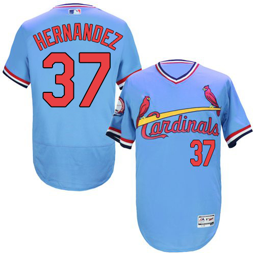 Cardinals 37 Keith Hernandez Light Blue Cooperstown Collection Flexbase Jersey - Click Image to Close